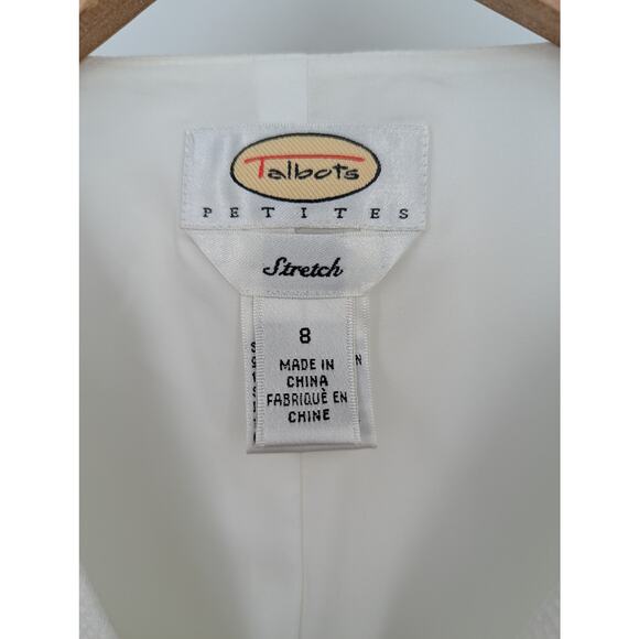 Excellent Cond. VTG White Talbots Stretch Cropped Wrap Sleeveless Top Size 8 - Picture 3 of 4